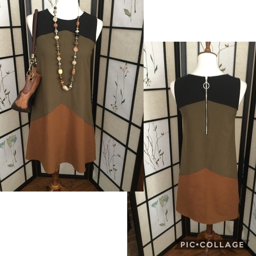 T H M L Color Block Dress